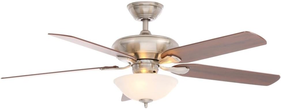 Hampton Bay Flowe 52 in. LED Indoor Brushed Nickel Ceiling Fan with Light Kit and Remote Control