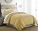ienjoy Home Collection Soft Brushed Microfiber Duvet Cover Set, King, Gold