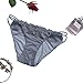 Camelia Women's High End Lace String Georgette Bikini Panty (Large, Nude/Gray/Navy)