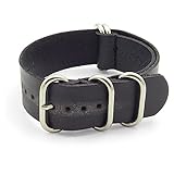 StrapsCo Distressed Vintage Style Leather G10 Nato Watch Strap