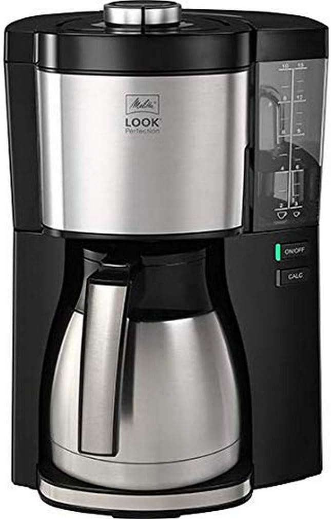 Melitta Filter Coffee Machine, Look V Therm Perfection Model, Stainless Steel, Black, Art. 6769050