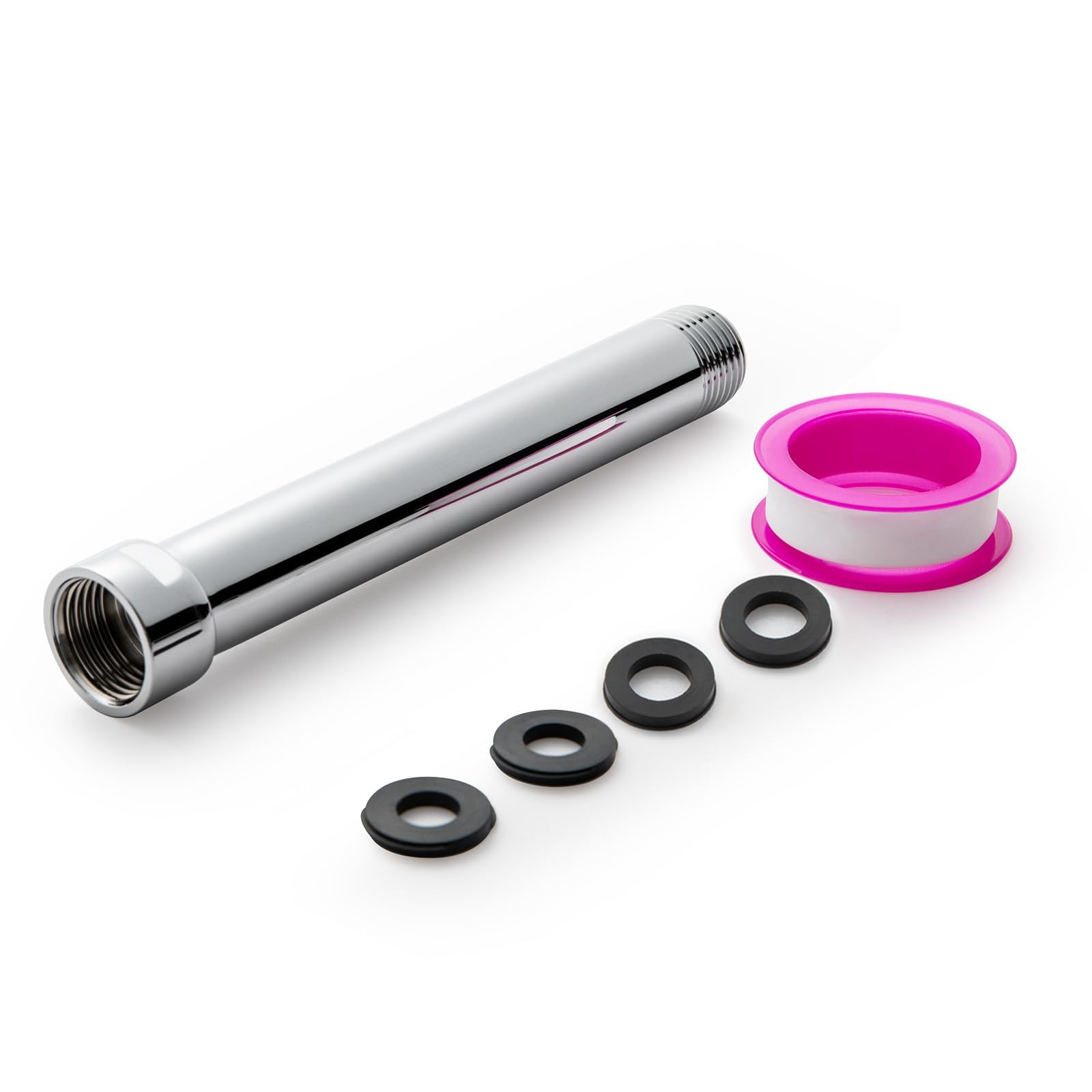 OFFO Shower Arm Extension for Shower or Fixed Head, 304 Stainless Steel, 15cm Chrome