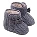 DZT1968® Baby Girl Soft Sole Anti Slip Prewalker Shoes Snow Boots Socks With Bowknot (3~6 Months, Gray)