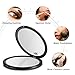 HAMSWAN Compact Makeup Mirror, 10X Magnifying Mirror, Small Round Mirror, Portable Pocket Mirror with 1X 10X Magnifying, Hand Held Cosmetic Mirror (Black)