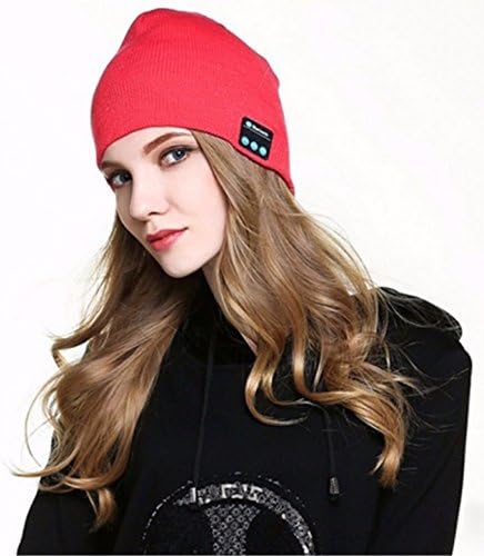 Bluetooth Beanie Hat Unisex Rechargeable Music Knit Cap Wireless Stereo Speakers NX1013 (Pink)