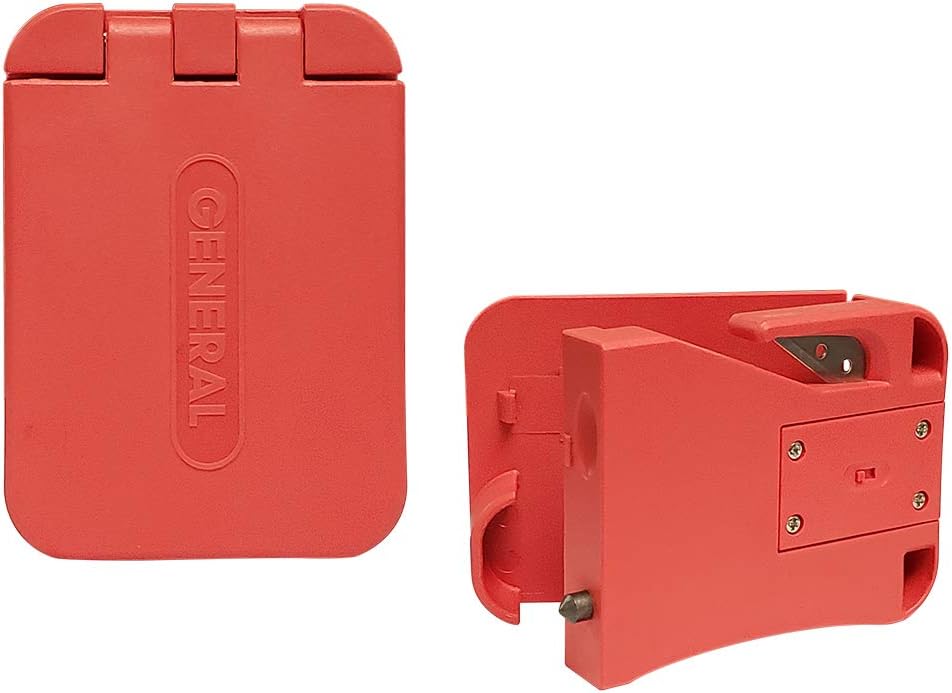 General Tools 7904-RD 3-in-1 Car Emergency Escape Tool, Clips To Seatbelt, Window Glass Breaker, Safety Hammer, Seatbelt Cutter, Handy In An Emergency, LED Light, 2 Pack, Red