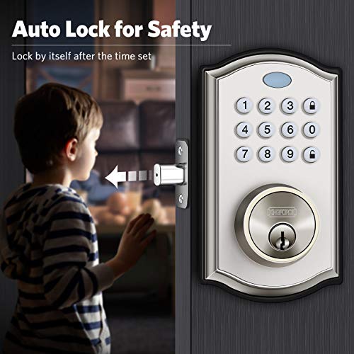 KING FORCE Keypad Deadbolt Lock, Keyless Entry Door Lock , Smart Locks