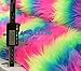 Faux Fur Fabric Long Pile NEON Rainbow / 60