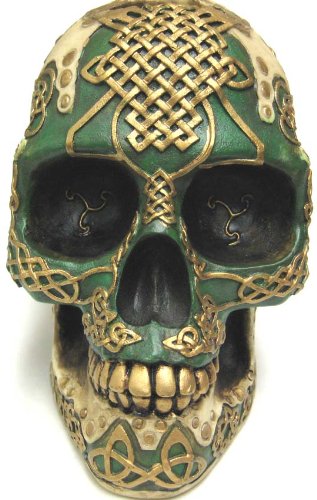 Celtic Knotwork Lion Human Skull Money Bank Piggy