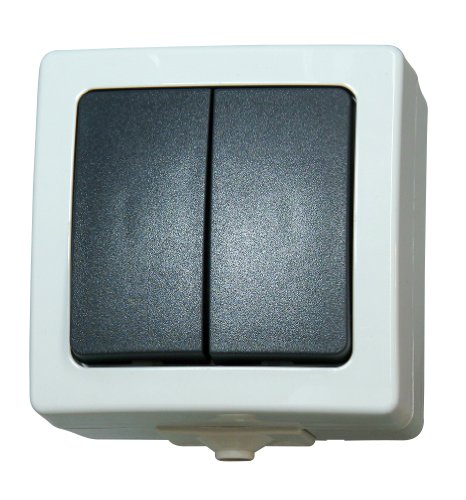 Kopp Nautic Steckdose für Feuchtraum, Aufputz, 250V (16A), 2-fach Schutzkontakt-Steckdose, grau & Nautic Serienschalter… – Bild 6