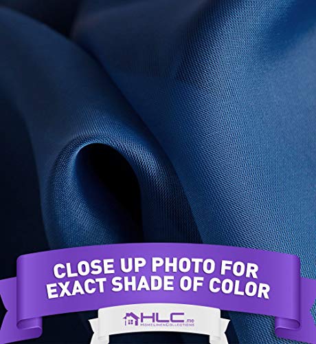 image for HLC.ME Navy Blue Sheer Voile Window Treatment Rod Pocket Curtain Panel
