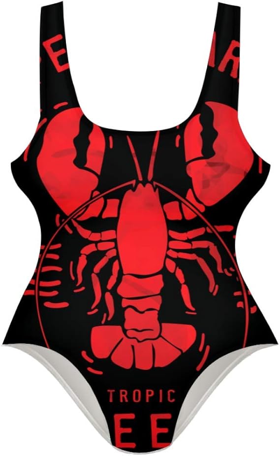TIZORAX Lobster Graphics Women's One Piece Swimsuit Swimwear Bathing