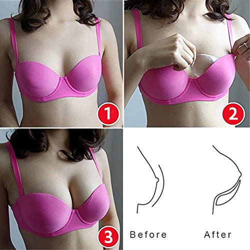 Bra Pad Inserts, Soft Silicone Bra Inserts Breast Enhancer Waterproof Bra Push Up Pads for Bikini/Sport Bra/Dress, Clear
