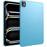 GUNPRIO Blue Case iPad Pro 11 Inch (M4) 2024 5th Gen (Model: A2836/A2837/A3006), Ultra Slim, Soft, Flexible TPU Skin Bumper Back Cover
