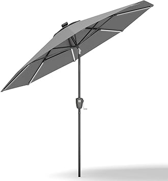 9 Ft Patio Umbrella With Solar Lights 55 Off Ser Com Bo
