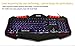 Masione® Domineering LED USB Gaming Keyboard with 7 Adjustable Colorful Backlights--- Illuminated Backlit Halo Breathing light USB Wired Multimedia Pro Gaming Keyboard for PC, Antiskid Hand Holder, Waterproof, Multimedia,Ergonomic