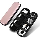 Apple Pencil Case Holder, Apple Pen Accessories(1 Pouch For Pencil Tips) Elastic Strap Sleeve Pocket Protective Carrying Case for Usb Cable Earphone,Samsung Stylus iPad Pro Pen/Pencil Holder Rose Gold