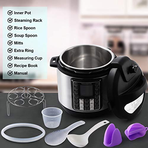 TEKAMON 11in1 Electric Pressure Cooker 6.5 Quart, Rice Cooker, Slow