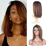 RosesAngel Glueless ombre Human Hair Bob Wigs for Black Women Highlights Bob Lace Front Wigs Brazilian Full Lace Human Hair Short Wigs 10