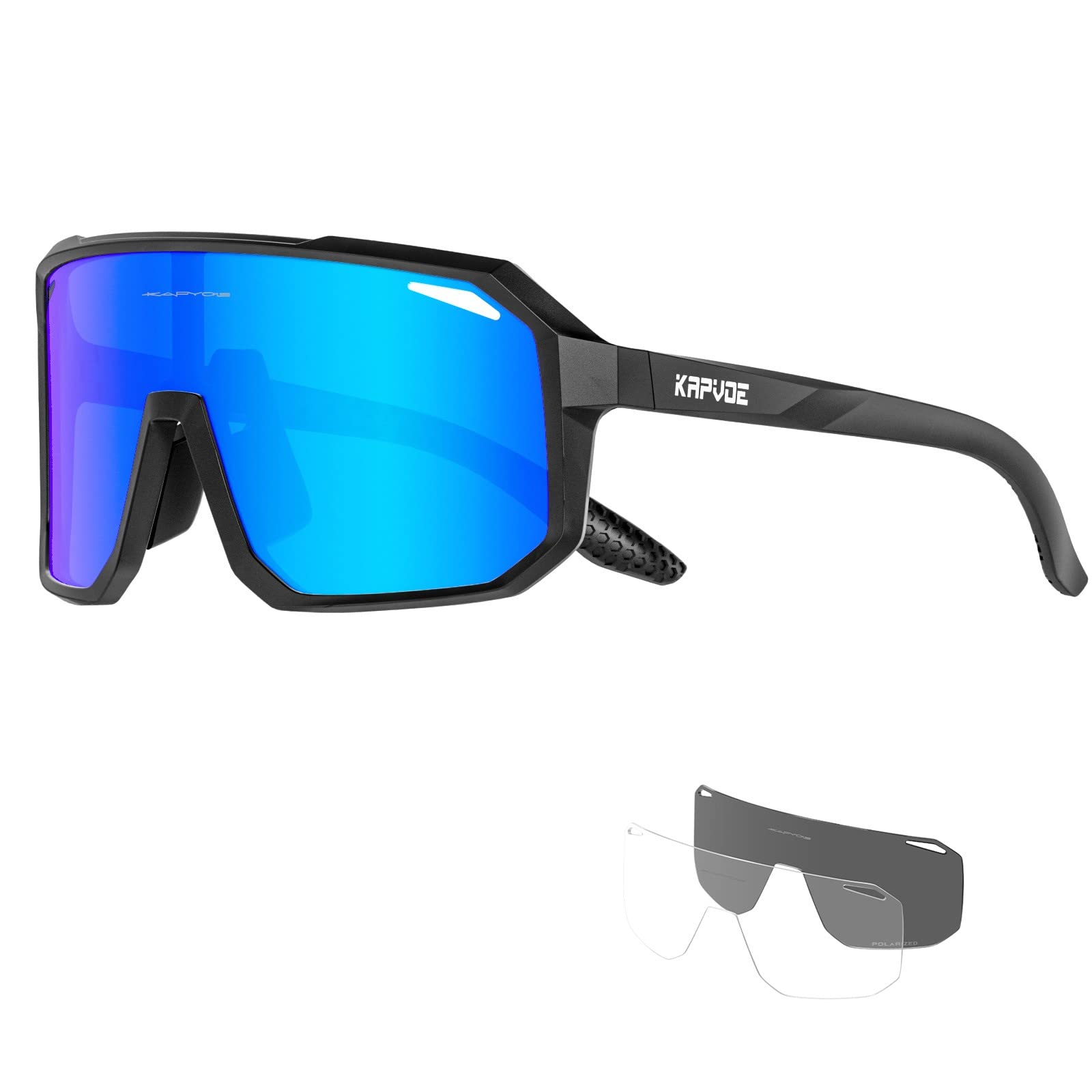 KAPVOE Polarized Cycling Glasses Sports Sunglasses UV400 Protection Running Fishing Glasses for Men Women K62