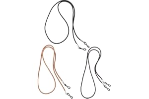 BEAMARKER 3Pcs 3 Colors Cowhide Eyeglasses Chains Reading Glasses String Holder Strap Sunglasses Lanyard Cord Eyewear Retaine
