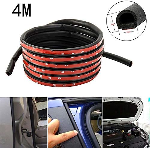 Happyyoo ウェザーストリップ D型 車用ドアモール 4m 車内静音 風切り音防止モール ｄ型両面テープ 自動車用 風切り音防止テープ 風切り音減に 汚れ防止 密封 車内の空気感が変われます 汎用 小d型