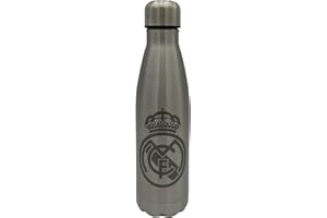 CYPBRANDS CYP Brands Real Madrid Steel Water Bottle, Water Bottle, Water Bottle, Airtight Closure, 550 ml, Black, Official Product