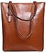 Iswee Shoulder Handbags Top Handle Satchel Work Bags Purse for Women (Brown)