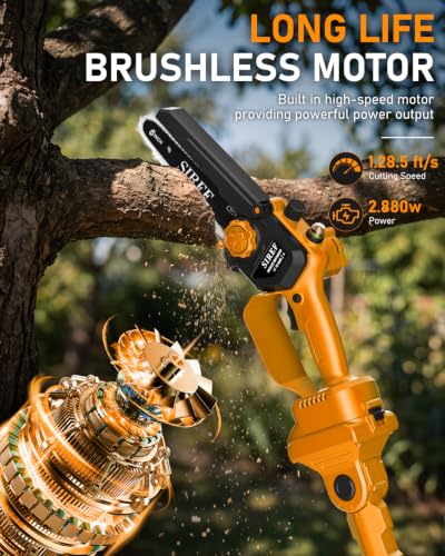 2-in-1 Electric Pole Saw 6“ Mini Chainsaw Cordless Telescopic 2x4.0Ah Batteries Fast photo 10