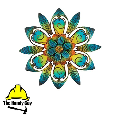 The Handy GuyÂ® Flower Wall Decor, 9-inch, Blue