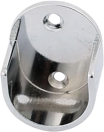 sourcing map Wardrobe Closet 25mm Dia Round Rod Metal Flange Holder Bracket Silver Tone 4pcs, 25mm Dia, 4pcs - Image 5
