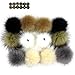 Dr Nezix DIY 12pcs Faux Fox Fur Fluffy Pompom Ball with Press Button/Snap Fastener for Hats Shoes Scarves Bag Charms Accessories (EK)