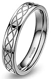 4mm Titanium Comfort Fit Wedding Band Ring Celtic Knot Polished Finish, Size 5 - 11