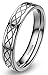 4mm Titanium Comfort Fit Wedding Band Ring Celtic Knot Polished Finish, Size 5 - 11