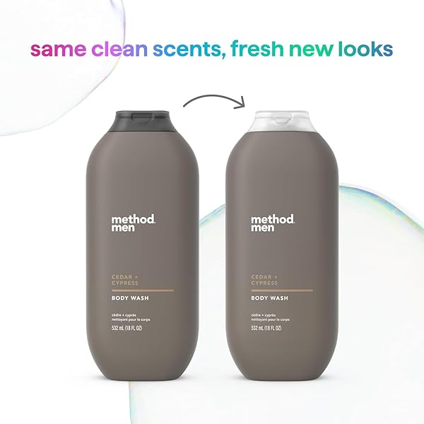 METHOD MEN BODY WASH, CEDAR + CYPRESS, PARABEN AND PHTHALATE FREE, 18 FL OZ (PACK OF 1)