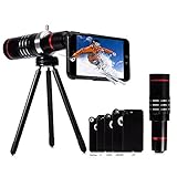 18X iPhone Telephoto Lens, Evershop Aluminum Telephone Telescope Telephoto Phone Lens with Tripod + Phone Cases for iPhone 8/ 7/ 7 Plus/ 6/ 6S/ 6S Plus/ 5/ 5S/ 5C/ SE