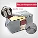 Foldable Storage Bag Organizers, Breathable Clothing Organizer Bags with Large Clear Window and Carry Handles, Storage Boxes for Comforters, Clothes, Blankets, Closets, Bedrooms, 3 Pack, Grey