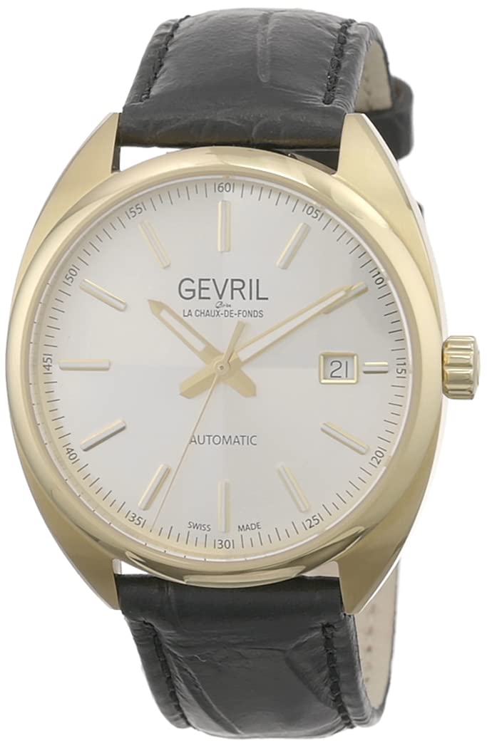 Photo 1 of Gevril Men's Five Points Swiss Automatic Watch, Genuine Italian Leather Strap