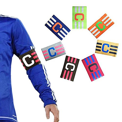Zaptex Football Soccer Adjustable Elastic Captain Armband Pack of 7 (Mix, One size)