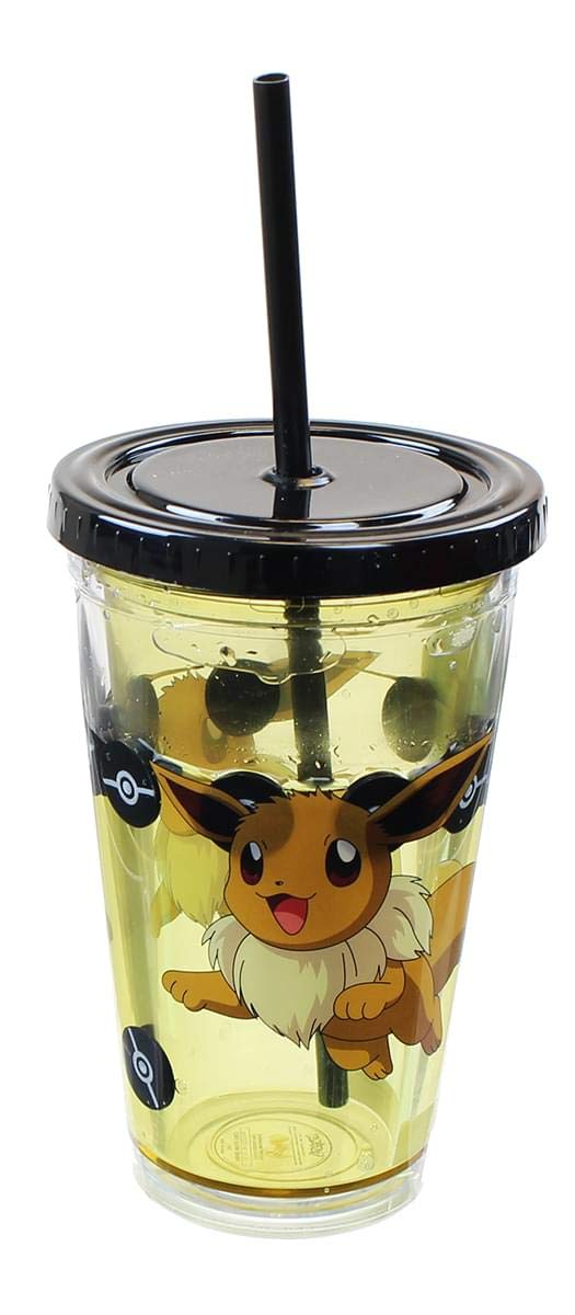 Pokemon Eevee 18oz Carnival Cup w/Floating Confetti Pokeballs