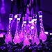 Qedertek Solar String Lights, 19.2 Ft 8 Modes 30 Water Drop LED, Solar Lights for Garden, Fence, Patio, Party and Holiday (Purple)
