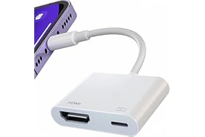 YAYIET Lightning to HDMI Adapter [MFi Certified], No Power Needed, Plug & Play 1080P Screen Converter with Charging Port, iPhone HDMI Adapter Compatible with Lightning Port Devices for Projector/Monitor/TV