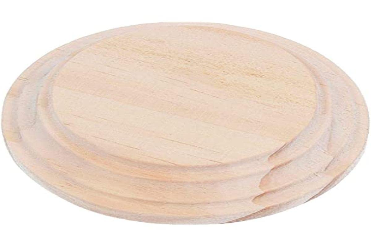 INNSPIRO Round Solid Pine Wood Base Height 2.2 cm. inf. 19 cm. sup. 17 cm. Height 2.2 cm. Wooden Base for Painting, Decorating and Crafting.