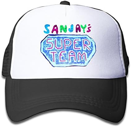 Black Youth Sanjay's Super Team Cartoon Adjustable Baseball Trucker Cap For Children One Size