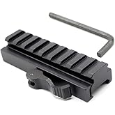 Smith's KIT 9-Slot Picatinny Riser Mount Adapter fit 20mm Rail with Quick Release Detachable Lever