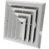 RectorSeal TRUair Retrofit Grill/Damper MV3S 81903 Plastic Ceiling Diffuser With Incorporated Ceiling box, Easy Installation, HVAC, 6X6 3-Way Register W/ 4,5,6"" Neck
