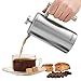 VonShef Double Wall French Press Satin Polished Stainless Steel Cafetiere Coffee Filter with Measuring Spoon and Sealing Clip, 8 Cup