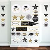 PBPBOX 2017 Graduation Decoration 40 Pcs Wall Decals Scene Setter Grad Cap Stickers
