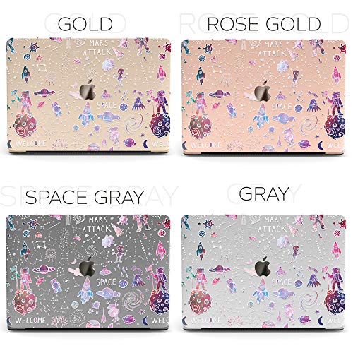 Wonder Wild Mac Retina Cover MacBook Pro 15 inch 12 11 Clear Hard Case Air 13 Apple 2019 Protective Laptop 2018 2017 2016 2015 Plastic Print Touch Bar Cute Watercolor UFO Space Rocket Kids Galaxy