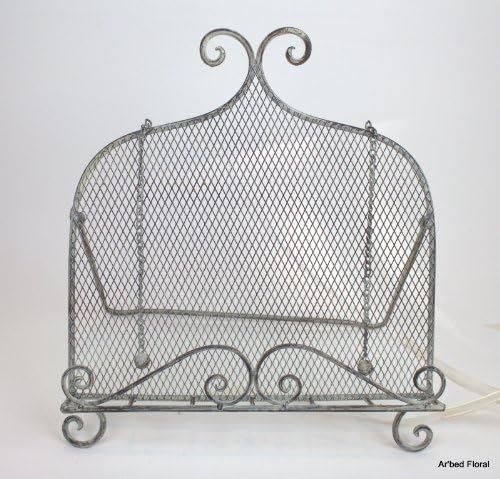Taupe Scroll Iron Cookbook Stand ~ Metal Lattice Design by VIPSSCI